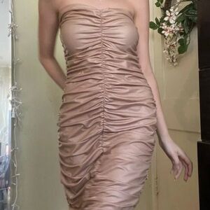 Forever 21 Beige Ruched Dress